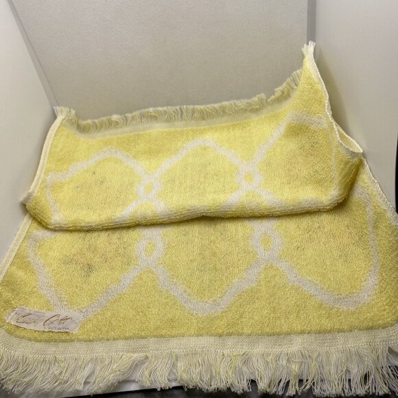 Lady Galt Hand Towel Orange Yellow Floral Fringe Made In Canada Cotton Vintage - Picture 8 of 9